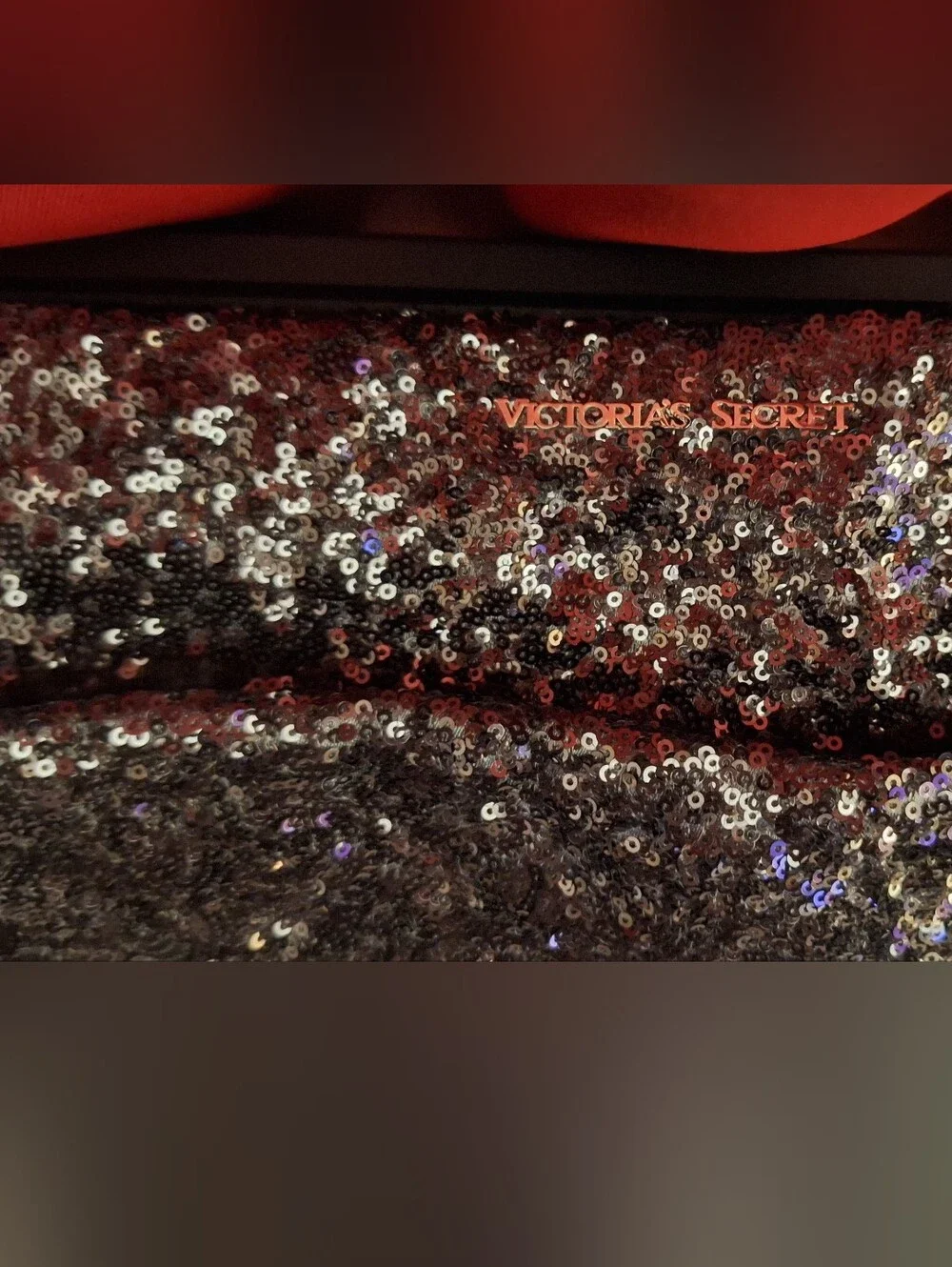 Victoria's Secret Black Sequin Cosmetic Bag